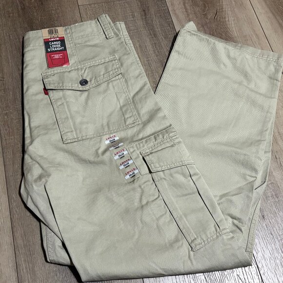 NWT LEVI'S Cargo Loose Straight Work Pants Men's 36x36 Khaki - Picture 1 of 12